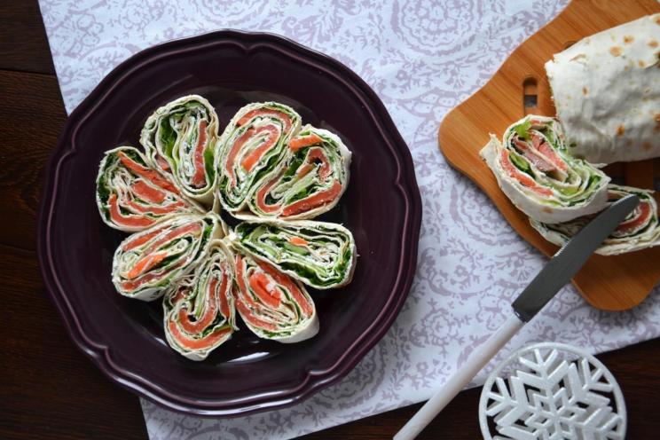 Salmon and Cheese Lavash Roll