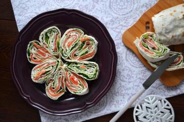 Salmon and Cheese Lavash Roll