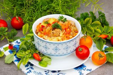 Turkey Lagman with Veggies & Noodles