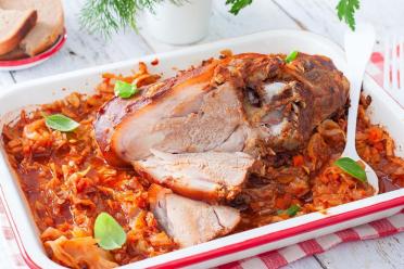 Savory Pork Knuckle with Cabbage