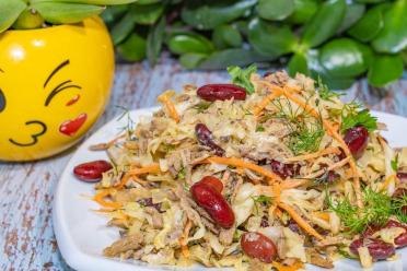 Liver, Bean, and Cabbage Salad