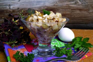 Eggplant and Egg Salad with Pickled Onions