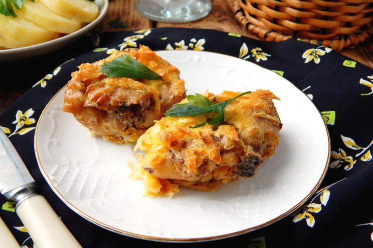 Cheesy Fried Chicken in Batter