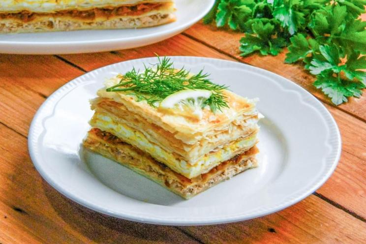 Savory Fish Cake Napoleon