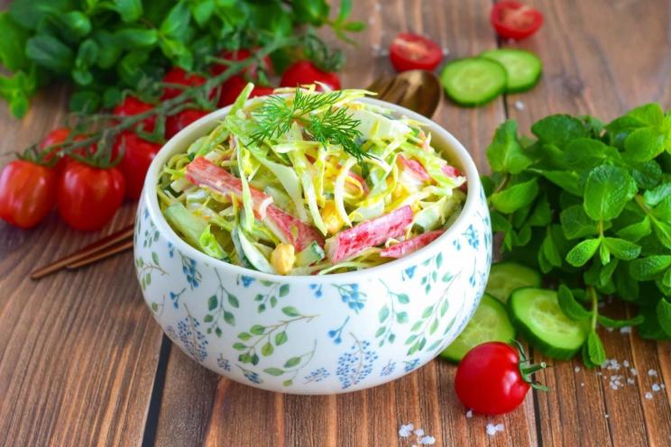 Refreshing Crab, Cabbage, and Cucumber Salad