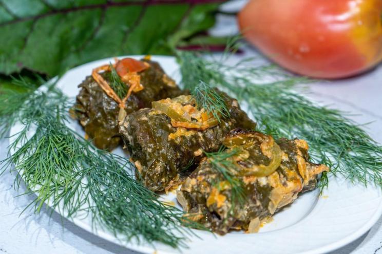 Beet Leaf Turkish Cabbage Rolls with Sour Cream Sauce Beet Leaf Turkish Cabbage Rolls with Sour Cream Sauce