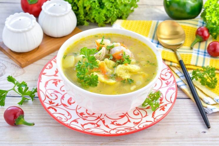 Comforting Chicken Soup with Sunny Dumplings