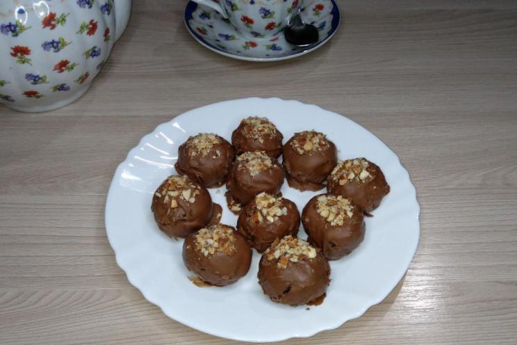 Chocolate-Covered Prunes with Almonds