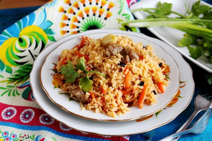 Uzbek Lamb Pilaf in a Cauldron Uzbek Lamb Pilaf in a Cauldron