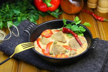 Hungarian Veal Paprikash with Sour Cream Sauce