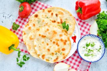 Crispy Onion Flatbreads in a Frying Pan