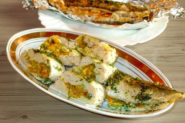 Baked Hake with Veggies in Foil Baked Hake with Veggies in Foil