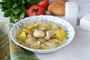 Chicken Soup with Quick Sour Cream Dumplings