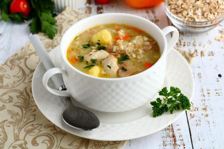 Hearty Oatmeal Peasant Soup With Meat