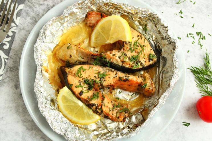 Baked Pink Salmon in Soy Sauce Baked Pink Salmon in Soy Sauce