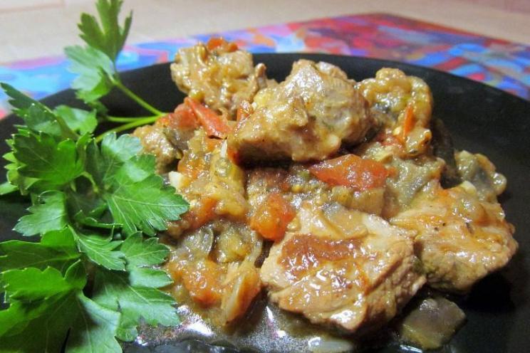 Lamb Stew with Eggplant, Tomatoes, and Mint