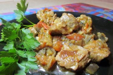 Lamb Stew with Eggplant, Tomatoes, and Mint