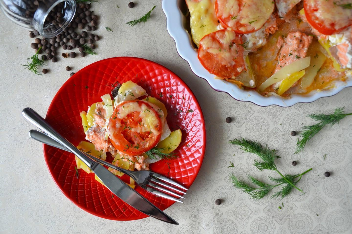 Creamy Pink Salmon and Veggie Casserole