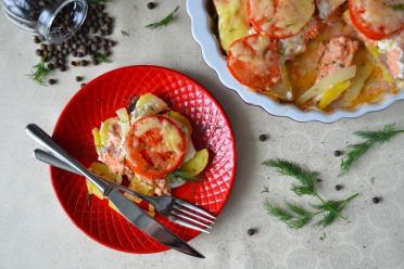 Creamy Pink Salmon and Veggie Casserole
