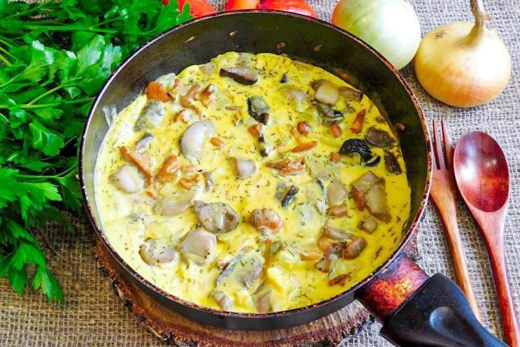 Creamy Wild Mushroom Omelette Creamy Wild Mushroom Omelette