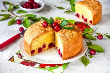 Quick Oven-Baked Cherry Charlotte Cake