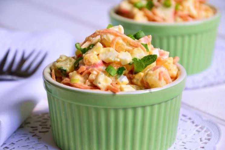 Carrot, Potato, Corn & Crab Stick Salad