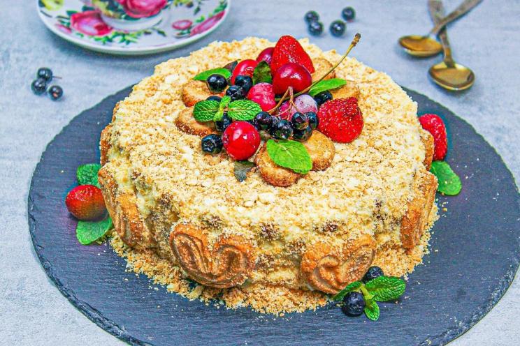 Easy No-Bake Napoleon Cake with Custard Easy No-Bake Napoleon Cake with Custard