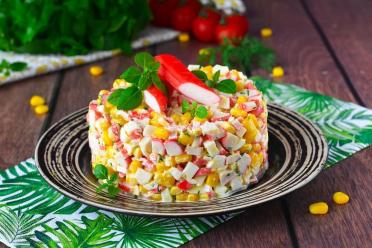 Quick & Easy Crab Stick Salad with Corn & Egg