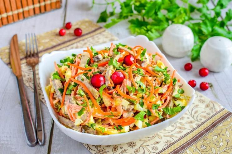 Liver and Korean Carrot Salad