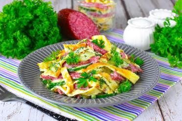 Savory Pancake and Sausage Salad
