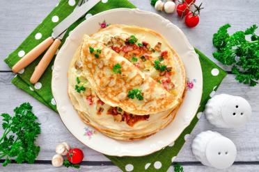 Easy Breakfast Pancakes with Savory Toppings