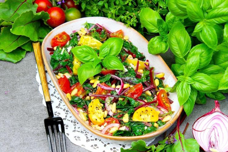 Nutty Beet Greens Salad