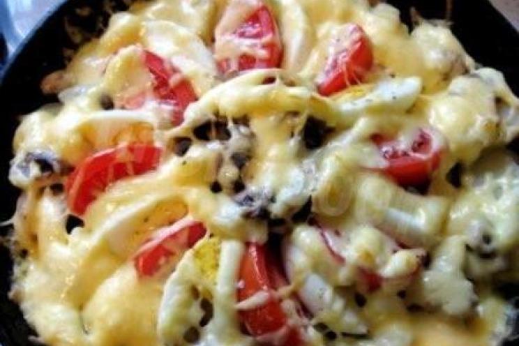 Pan-Seared Fish Fillet with Veggies and Cheese