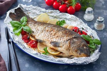 Oven-Baked Whole Carp in Foil