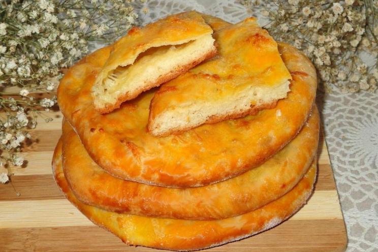Cheese-Filled Oven-Baked Khachapuri with Milk and Yeast