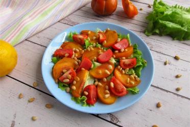 Autumn Persimmon and Pine Nut Salad