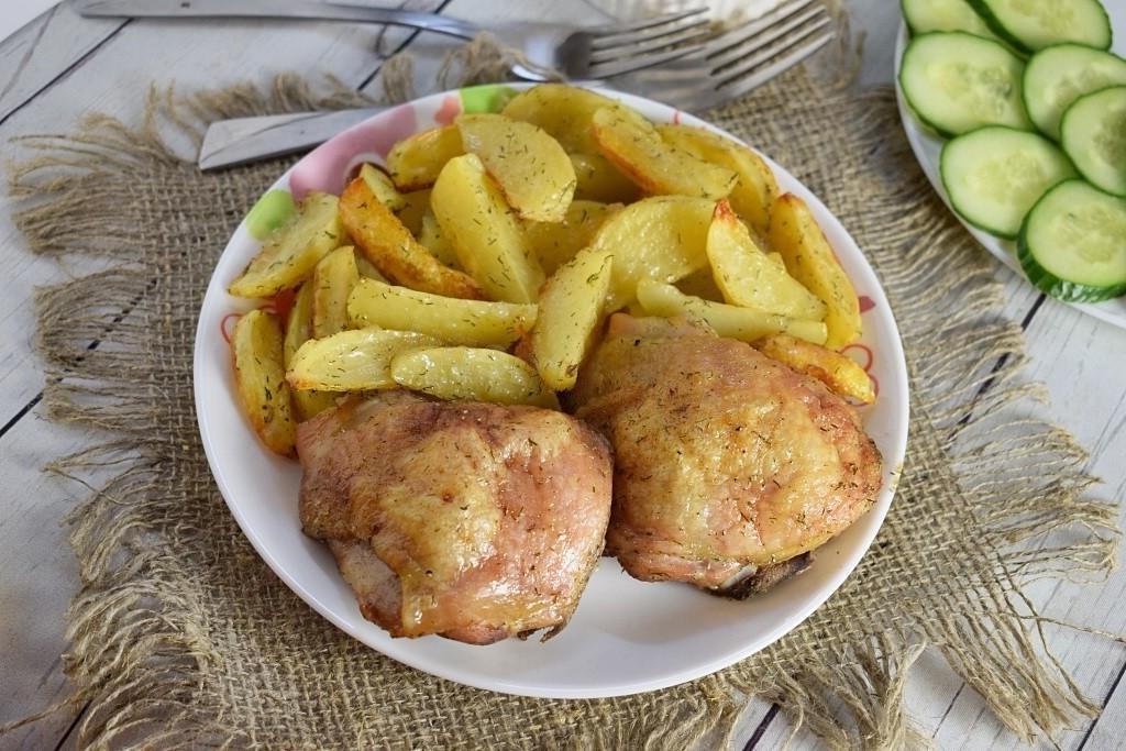 Crispy Baked Chicken and Potatoes