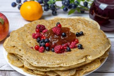 Dairy-Free, Egg-Free Wheat-Buckwheat Pancakes
