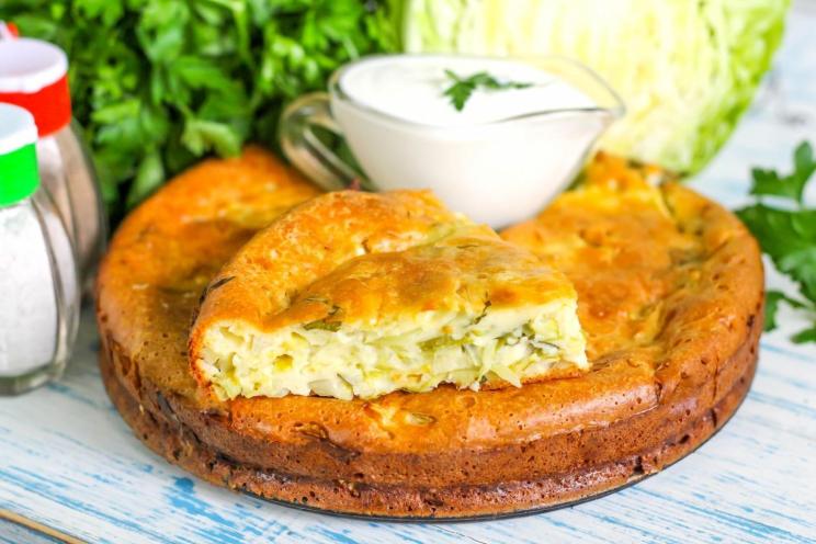 Easy Oven-Baked Cabbage Pie with Sour Cream