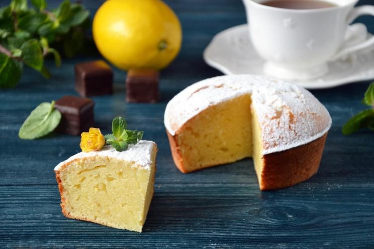 Lemon Semolina Cake on Greek Yogurt