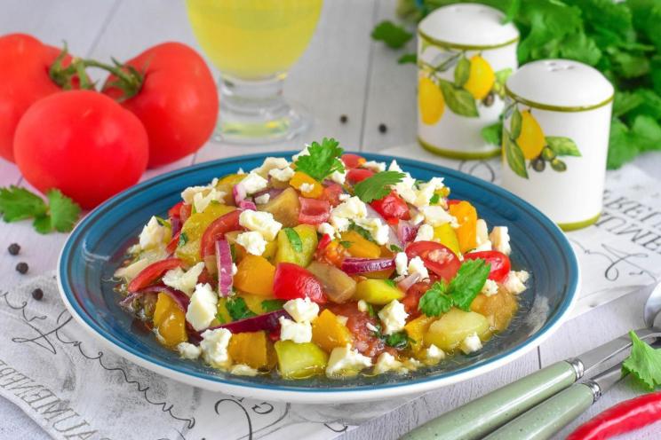 Grilled Veggie Salad with Feta