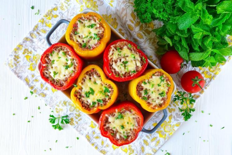 Cheesy Stuffed Peppers with Minced Meat