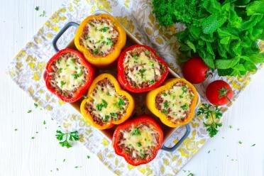 Cheesy Stuffed Peppers with Minced Meat