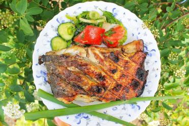 Grilled Silver Carp in Sour Cream