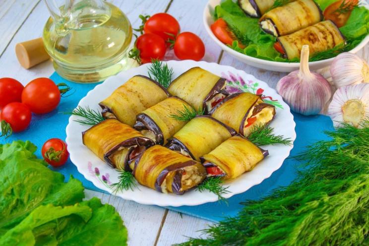 Cheesy Garlic Fried Eggplant Rolls Cheesy Garlic Fried Eggplant Rolls