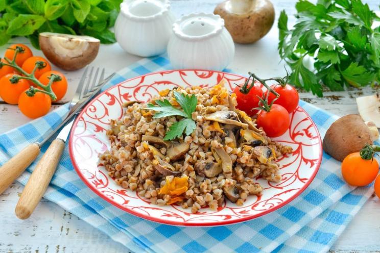 Oven-Baked Buckwheat with Mushrooms Oven-Baked Buckwheat with Mushrooms