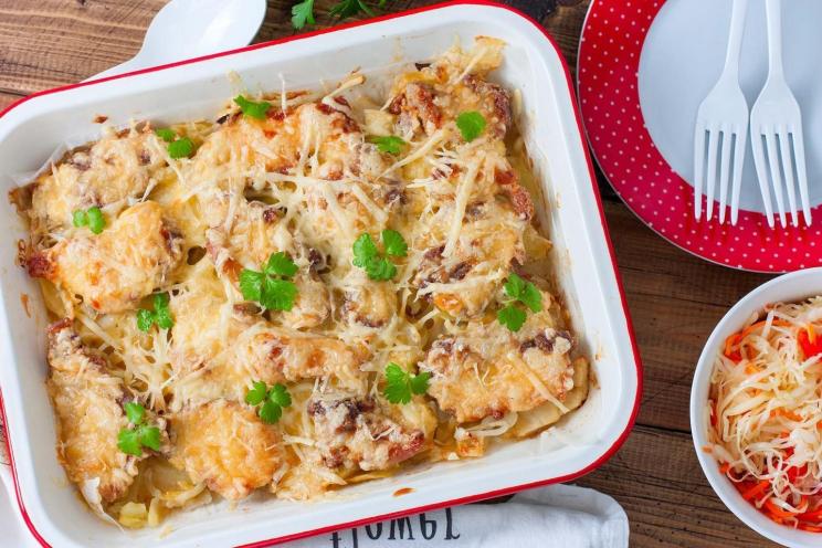 Oven-Baked French Pork with Potatoes and Cheese