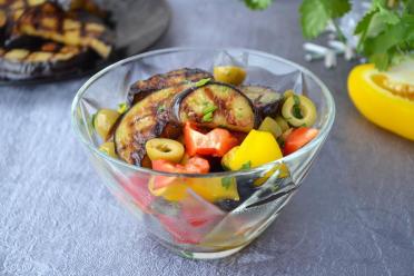 Garlic Fried Eggplant Salad