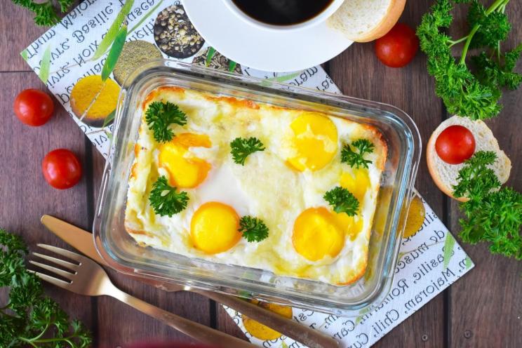 Cheesy Oven-Baked Eggs