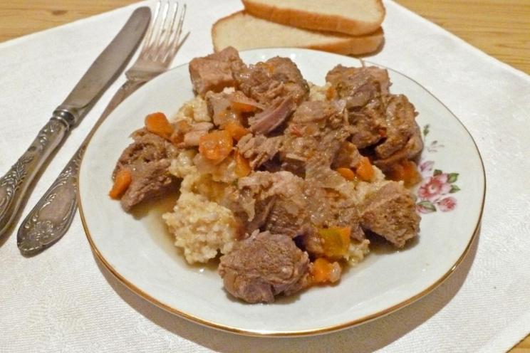 Tender Pork Stew with Onions and Carrots